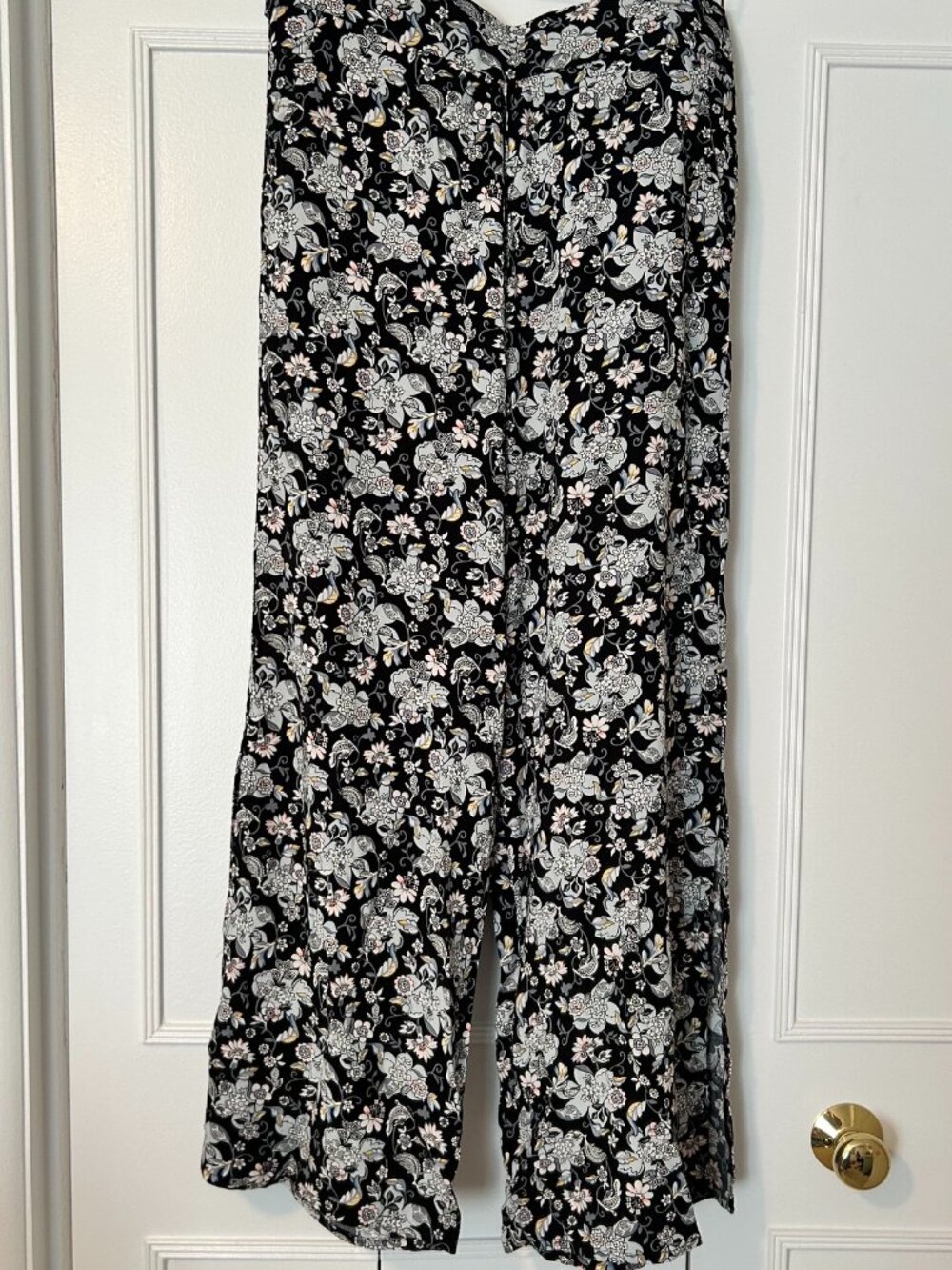 Vera Bradley Floral Skylar Slit Wide Leg Pants Size XL